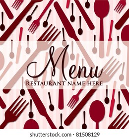 Cutlery theme bright menu in vector format.