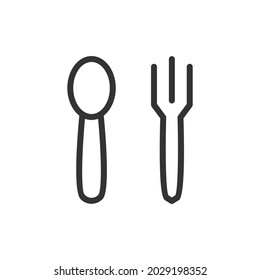Cutlery thin line icon. Symbol in trendy outline style. Premium design for web and apps. Perfect for UI. 