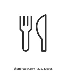 Cutlery thin line icon. Symbol in trendy outline style. Premium design for web and apps. Perfect for UI. 