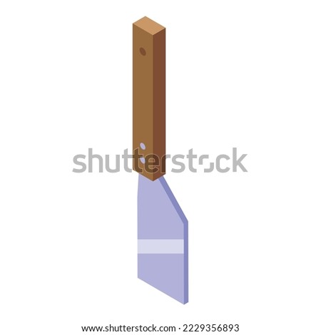 Cutlery tool icon isometric vector. Grill cooking. Cement baking