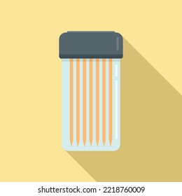Cutlery toothpick icon flat vector. Tooth stick. Wood stick