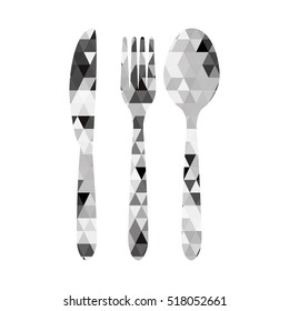 cutlery triangle mosaic icon image 