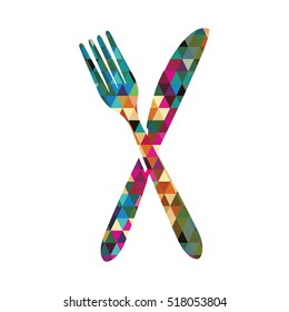 cutlery triangle mosaic icon image 