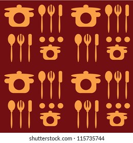 cutlery turquoise seamless pattern