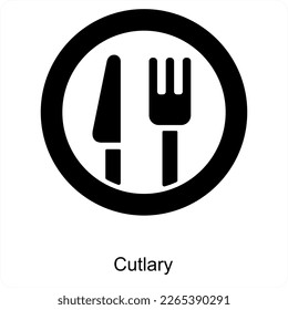 Cutlery and vacation icon concept