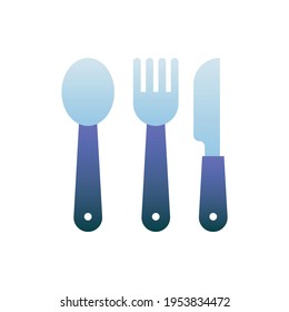 Cutlery Vector Flat Gradient Style Icon. EPS 10 File Hotel and Services Symbol