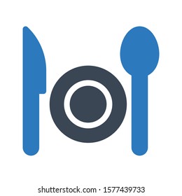 cutlery vector glyph color icon 