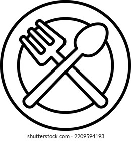 Icono de vector de cubiertos. Se puede usar para imprimir, móviles y aplicaciones web.