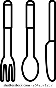 Ícone do vetor de talheres. Pode ser usado para impressão, aplicativos móveis e da Web.