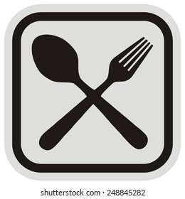 cutlery, vector icon, frame