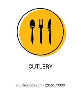 Cutlery vector. Cutlery icon illustration on white background. Stock vector.