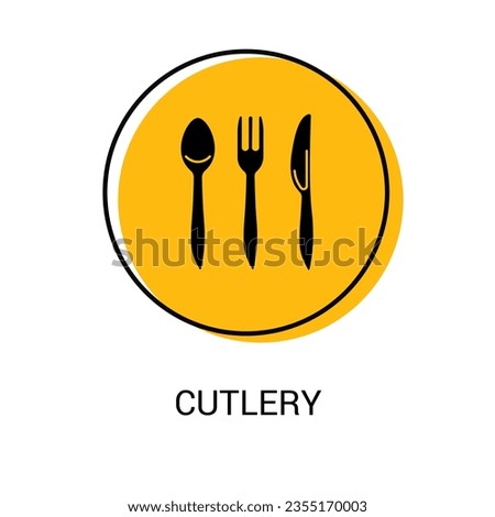 Cutlery vector. Cutlery icon illustration on white background. Stock vector.