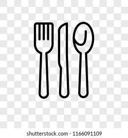 Cutlery vector icon isolated on transparent background, Cutlery logo concept