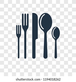 Cutlery vector icon isolated on transparent background, Cutlery transparency logo concept