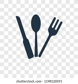 Cutlery vector icon isolated on transparent background, Cutlery transparency logo concept