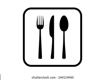 Cutlery vector icon on white background