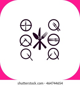 Cutlery vector icon on white background.