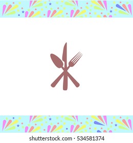 Cutlery vector icon on white background. Isolated illustration. Business picture.