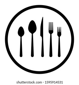 Cutlery vector icon set. spoon and fork illustration sign collection. restaurant symbol or logo.