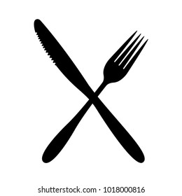 cutlery vector icons. knife and fork crosswise