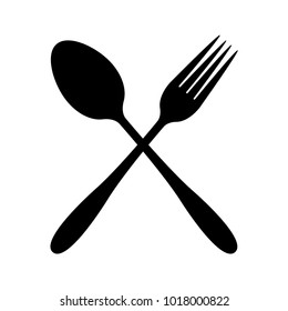 cutlery vector icons. spoon and fork crosswise