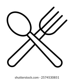 Cutlery Vector Line Icon Design