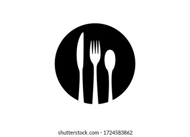 cutlery vector logo, icon graphic