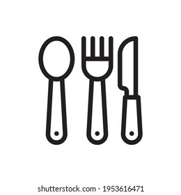 Cutlery  Vector Outline Icon. EPS 10 File. Hotel and Services Symbol