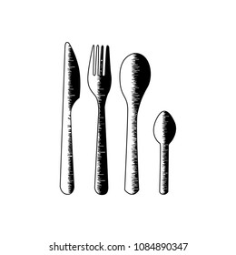 cutlery vector silhouette design
spoon, fork and knife,