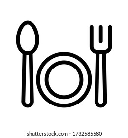 cutlery vector thin line icon 