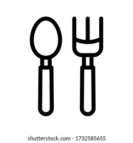 cutlery vector thin line icon 