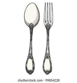 Cutlery - vintage engraved illustration - Catalog of a French department store - Paris 1909