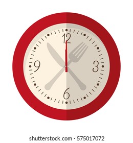 cutlery wall clock icon image vector illustration design 