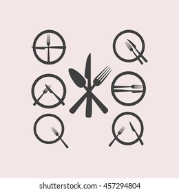 Cutlery web icon. Isolated illustration