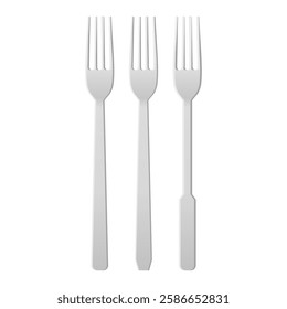 Cutlery White Fork Vector. Dinner Fork Element. Kitchen Utensils Fork Icon.