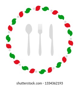 Cutlery and wreath