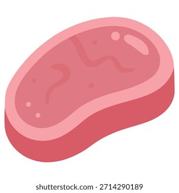 Cutlet ForceMeat Comida de carne de res Ilustración vectorial de color plano Diseño de Plantilla