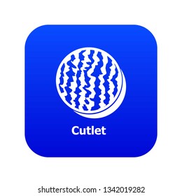 Cutlet icon blue vector isolated on white background
