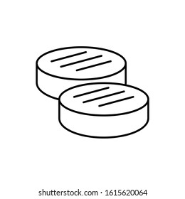 Cutlet, meat icon. Simple line, outline vector batcher icons for ui and ux, website or mobile application