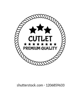 cutlet premium quality badge. premium quality package label. vintage stamp. designed for butcher shop