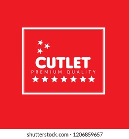 cutlet premium quality badge. premium quality package label. vintage stamp. designed for butcher shop