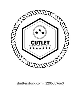 cutlet premium quality badge. premium quality package label. vintage stamp. designed for butcher shop