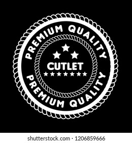 cutlet premium quality badge. premium quality package label. vintage stamp. designed for butcher shop