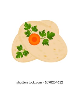 Cutlets from fish with parsley and carrot vector Jewish food

