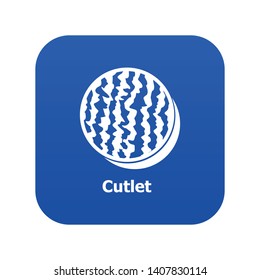 Cutlets icon blue vector isolated on white background