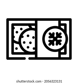 cutlets raw frozen food line icon vector. cutlets raw frozen food sign. isolated contour symbol black illustration
