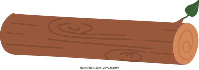 a cut-off brown log bench