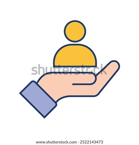 cutomer care hand on icon flat design vector design illustration isolated white background