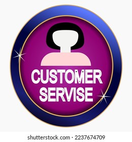 Cutomer servise icon. Internet button on white background,vector