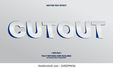 Cutout 3D Text Effect. Paper Cutout Text Effect Template With 3d Style Use For Title, Headline, Logo And Business Brand